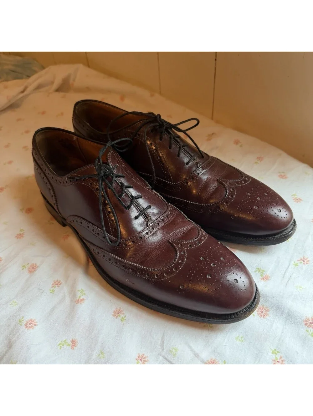 Alden 11.5 AAA Dark Brown Burgundy Wingtip Brogue Oxford Dress Shoes USA